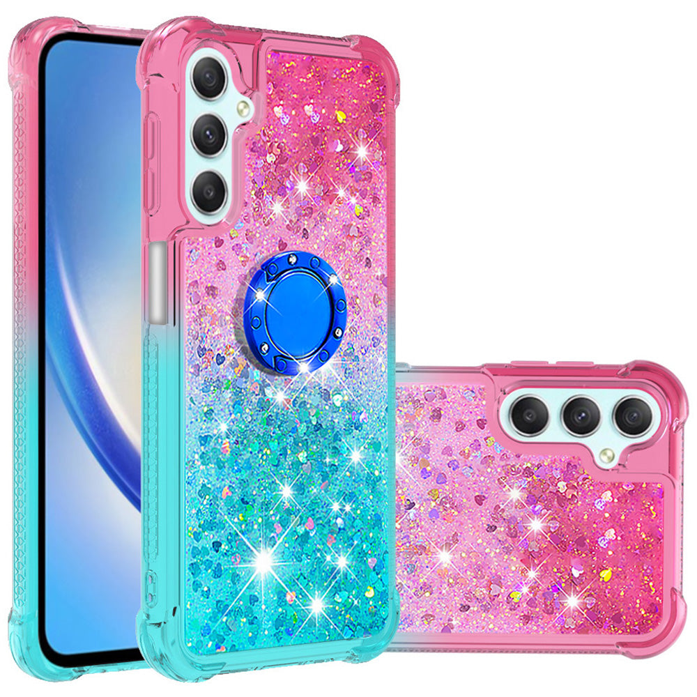 YB Quicksand Series-8 For Samsung Galaxy A25 5G A24 4G Gradient Phone Case Glitter Liquid TPU Kickstand Cover YB Quicksand Series-8 For Samsung Galaxy A25 5G A24 4G Gradient Phone Case Glitter Liquid TPU Kickstand Cover